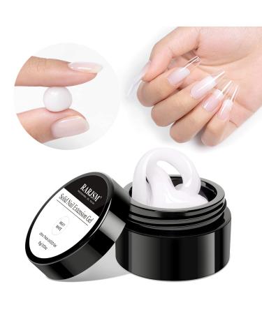 RARJSM Solid Builder Gel for Nail Extension Milky White Solid Building Extension Nail Gel Extension Gel Non-sticky Hand for Nail Art Manicure 3D Sculpture Gel Nail Art Design for Home Nail Salon 15g