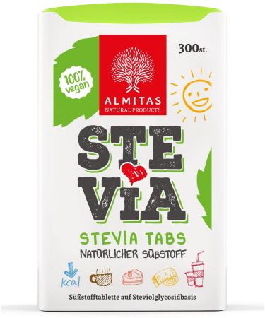 Stevia Tabs (300pcs) Made in Germany without erythritol lactose-free only suitable for hot drinks 300 pieces (1 pack)