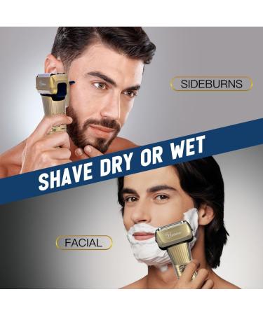Hatteker Foil Shaver & T-Blade Trimmer Kit Waterproof Electric Razor for Men | 2-in-1 Beard & Hair Clipper with LED Display - International Shipping Available - Buy Online on SooperMarket.com