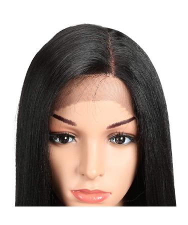 Joedir 13x4x4 Lace Front Wig - Long Straight Black Wig with Baby Hair Synthetic High-Temperature Resistant 180% Density - 76 CM - Buy Online on SooperMarket.com
