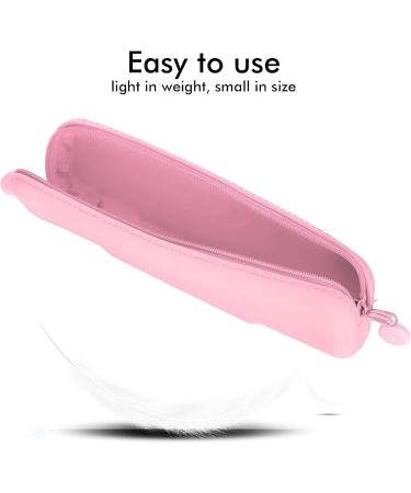 TOPINCN Silicone Pencil Case & Brush Bag - Mini Pink Accessories Organizer for School & Travel - Buy Online on SooperMarket.com