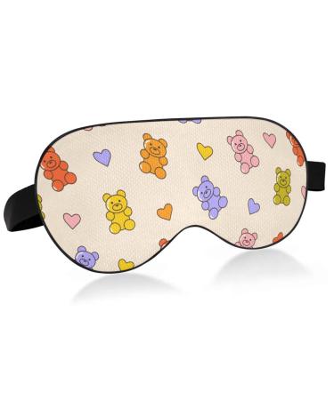 Haskirky Light Blocking Eye Mask Breathable and Adjustable Adult Men and Women Travel on Business Trips Yoga Meditation Light Smooth Comfortable Eye Mask Office Deep Sleep Goodies Y2k Lollipop Bear