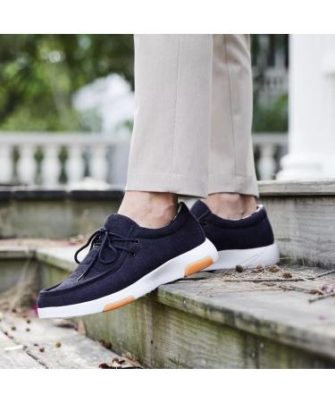 OrthoComfoot Men's Slip-On Arch Support Boat Shoes - Plantar Fasciitis Relief, Comfortable Walking Loafers - Navy, Size 11W - Buy Online on SooperMarket.com