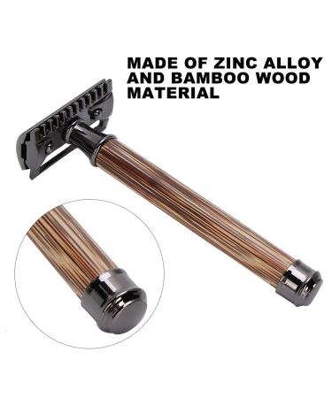 Ankroyu Men's Beard Trimmer - Portable Manual Razor with Bamboo Grip - Adjustable Beard & Body Shaving Tool - Buy Online on SooperMarket.com