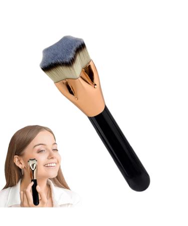Teksome Foundation Brush Contour Soft Makeup Brush Pentagram Shaped Women Cosmetics Buffing Blending Brush with Ergonomic Handle for Business Trip Dating