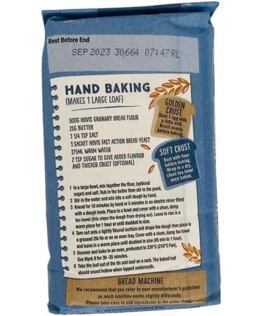 Hovis | Granary Bread flour 10X1kg | Suitable for vegetarians | Suitable for hand baking and bread machines | Make tasty loaves of bread - Buy Online on SooperMarket.com