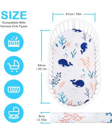 Buy Aolso Baby Mattress Clamping Sheet - 2 Pack Bassinet Cover 84x41cm | Fitted Polyester Stroller Bed Sheet in White/Blue - International Shipping Available - Buy Online on SooperMarket.com