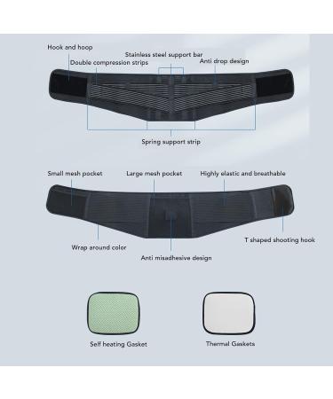 Alomejor Waist Support Belt - Lumbar Brace with Steel Plate & Warm Pad for Ultimate Comfort | International Shipping Available - Buy Online on SooperMarket.com