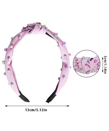 Sucrain 3 Pcs Colorful Pearl Knotted Headbands for Women & Girls - Jeweled Gem Embellished Hair Accessories (Pink Blue Purple) - Buy Online on SooperMarket.com