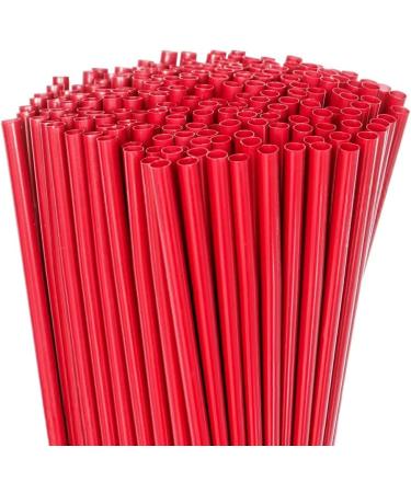 Pack of 500 - Heat Resistant Disposable Drinking Straws 20cm Long Standard Size (Red 500)