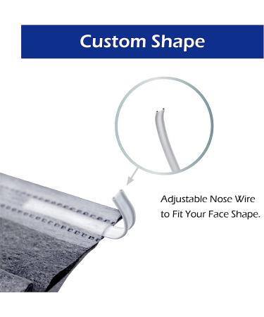 BlueEagle 4-Ply Individually Wrapped Disposable Adult Face Masks - 50 Pcs | Activated Carbon Filter | Large Fit | Charcoal Black Color - Buy Online on SooperMarket.com