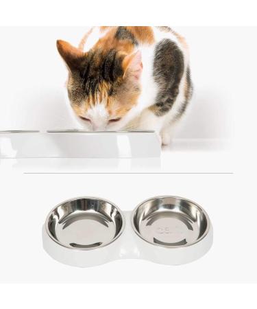 Catit Shallow Double Food Bowl - White | Sleek & Modern Design - Buy Online on SooperMarket.com