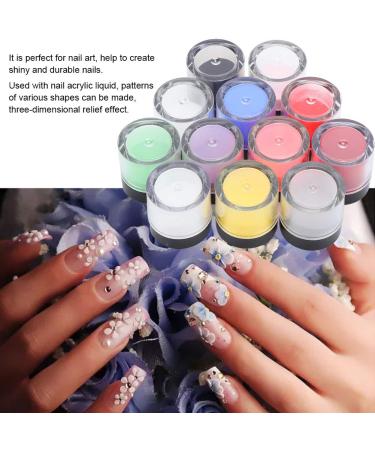 12 Colors Acrylic Powder Set - Crystal Nail Art Decoration for Studios & Home | Builder Manicure Accessories - Buy Online on SooperMarket.com