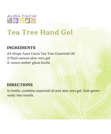 Aura Cacia 100% Pure Tea Tree Essential Oil - GCMS Tested - 7.4 ml with Uses Insert - Buy Online on SooperMarket.com