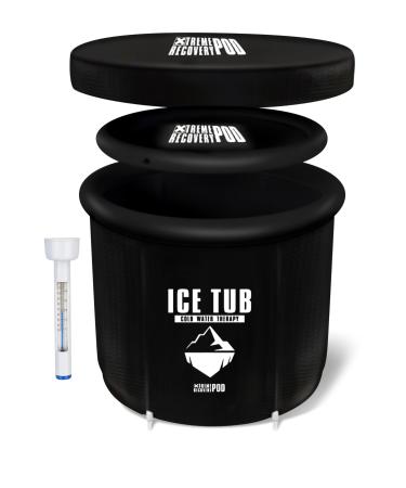 Xtreme Recovery Pod Icebad for athletes high-quality portable ice barrel for indoor and outdoor use with cover ough bath ton ice barrel (black)
