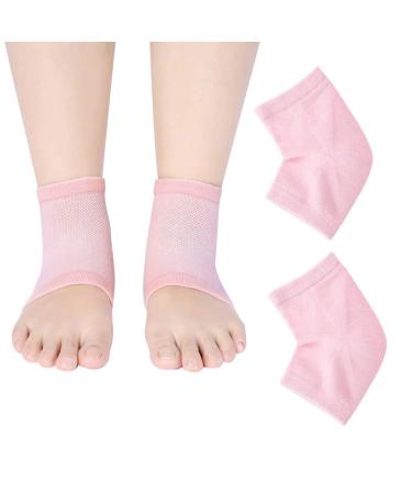 Gel socks 1 pair/5 pair of gel heels Foot care socks moisturizing heel protection sleeves half -pain -relieving socks damping and pressure reduction for women heels socks foot care (pink)