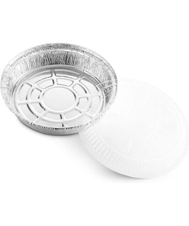 Mr Miracle 9 Inch Round Disposable Aluminum Foil Pans with Clear Plastic Lids - Pack of 40 Sets - Buy Online on SooperMarket.com