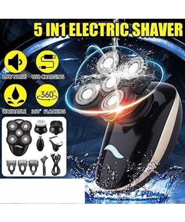 5-in-1 Electric Shaver for Men - Rechargeable Razors Nose & Ear Trimmer Hair Clipper & Facial Cleaning Brush - Ultimate Grooming Solution - Buy Online on SooperMarket.com