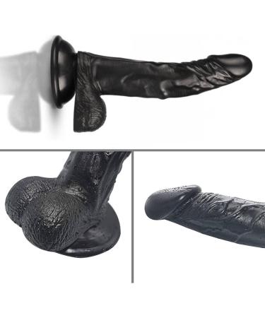 MV02-8 Inches Realistic Classic Hands-Free Suction Cup Penile with Suction Cup Suitable in Indoor for Women (Black) - Buy Online on SooperMarket.com