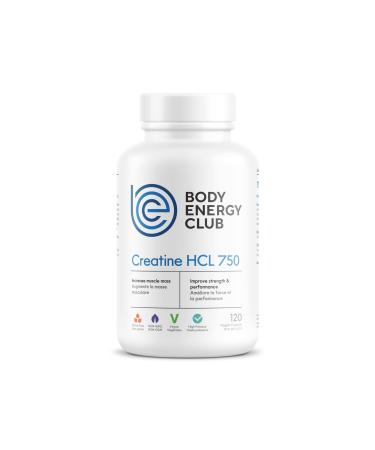 Body Energy Club Creatine HCL - Superior Solubility for Rapid Absorption - Enhanced Muscle Performance & Lean Muscle Gains - No Water Retention Easy on Digestion - 750mg Capsules