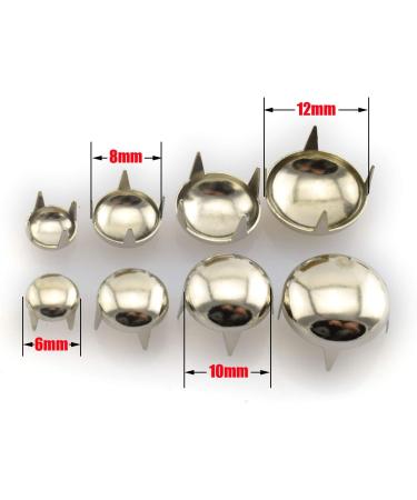 120pcs Silver DIY Nailhead Round Dome Studs Assorted Kit for Leathercraft Rivet Metal Punk Spikes - 6/8/10/12mm - Buy Online on SooperMarket.com
