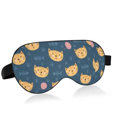 Haskirky Light Blocking Eye Mask Breathable and Adjustable Adult Men and Women Travel on Business Trips Yoga Meditation Light Smooth Comfortable Eye Mask Office Deep Sleep Goodies Cat Fish Paw Ball