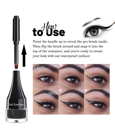 LSxia 2-in-1 Green Gel Eyeliner Set - Waterproof, Smudge Proof, High Pigment Eye Makeup with Brush - Cream Eyeliner Pot for Women - Buy Online on SooperMarket.com