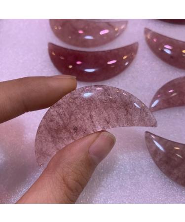 Specimen Healed Natural Red Strawberry Quartz Crystals Moon Shape Polished Stone Crystals Room Decoration Quartz As a Gift Gift - Buy Online on SooperMarket.com