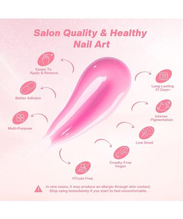 Morovan Poly Gel Nail Kit with UV Lamp - Professional Pink Clear Poly Gel Kit with UV Light for Beginners and Advanced Nail Extension - Starter Kit Included - Buy Online on SooperMarket.com