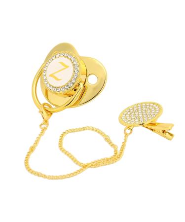 Golden Baby Pacifier with Clip | Silicone Bling Clips for Girls 6-18 Months | Stylish & Soothing Feeding Solution - Buy Online on SooperMarket.com