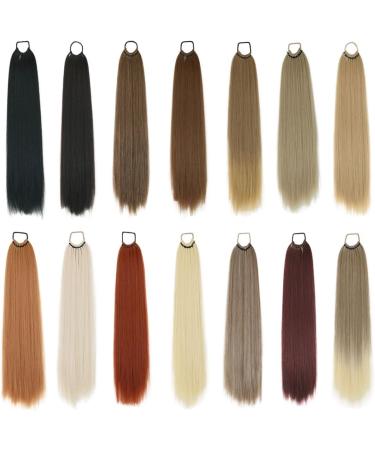 prinfantasy Human Hair Straight Wrap Around Ponytail Extensions Hairpiece Yaki Straight Hairpieces Magic Paste Long Ponytail for Women Girls Netural Black 24 In GBMW278 MW278 24 inch - Buy Online on SooperMarket.com