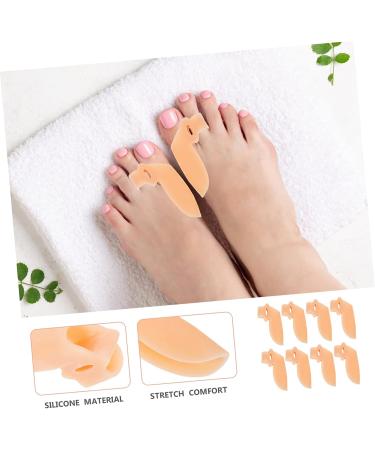 Orthopedic Toe Separator & Thumb Protector - 4 Pairs | Silicone Bunion & Hammer Toe Spacers for Foot Care - Skin Color 7x3.5cm - Buy Online on SooperMarket.com