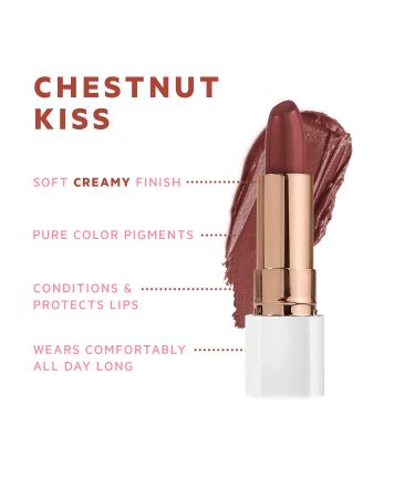 Flower Beauty Petal Pout Lipstick - Chestnut Kiss Cream - Cruelty-Free, Nourishing Lip Color with Antioxidants - Highly Pigmented - 1 Count - Buy Online on SooperMarket.com