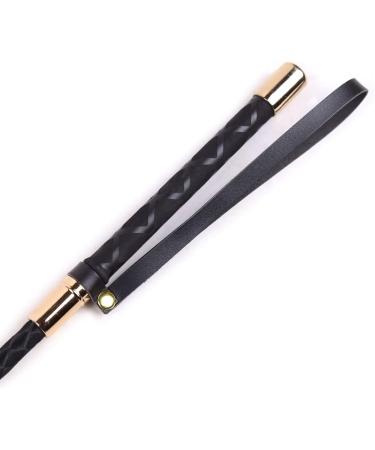 Premium Genuine Leather 18 Horse Crop Jump Bat with Black Handle - Equestrian Fiberglass Rod for English Training - Buy Online on SooperMarket.com