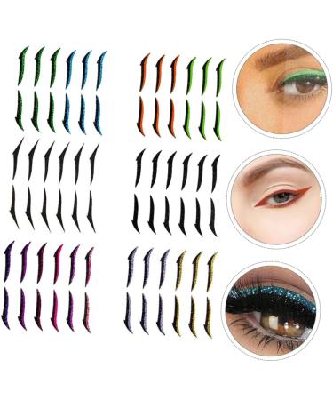 NOLITOY 12 Pcs Eyeliner Stickers Adhesive Eye Line Strip Reusable Double Eyelid Tapes Beauty Products Flash 1 count (Pack of 1) Assorted Colorx2pcs - Buy Online on SooperMarket.com