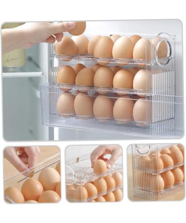 NAMOARLY Egg Storage Box Clear Drawer Plastic Eggs Egg Organizer for Refrigerator Egg Rack Devil Crisper - Buy Online on SooperMarket.com