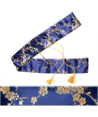 FLURSAILE 2pcs Sword Bag 51inch Synthetic Silk Katana Bag Sword Cover Carrying Case For Samurai Swords Plum Blossom Black & Blue - Buy Online on SooperMarket.com