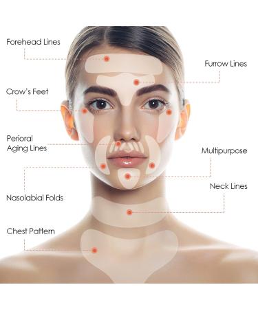 Silicone Chest Anti Wrinkle Pads - 17pcs Face Lifting & Smoothing Patches for Forehead, Eyes, Mouth & Cheeks - Buy Online on SooperMarket.com