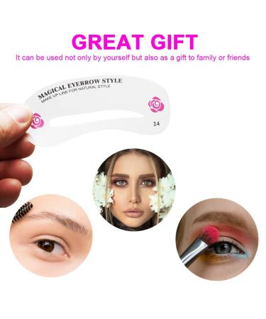 Sioppkik Eyebrow Stencil Set - 24 Reusable DIY Makeup Tools for Perfect Eyebrows | International Shipping Available - Buy Online on SooperMarket.com