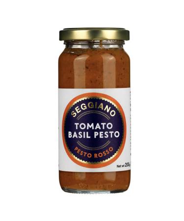 Seggiano Tomato Pesto 200g - Vegan GMO Free Gluten Free Wheat Free Raw Vegetarian And Suitable for Coeliacs - Product of Sicily And Great on Pasta