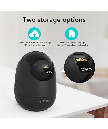 Netvue Indoor Camera - 1080P FHD Enhanced Security Camera with AI, Night Vision, 2-Way Audio - Ideal for Pet, Baby, Nanny - WiFi Home Camera with Cloud Storage - Black - Buy Online on SooperMarket.com