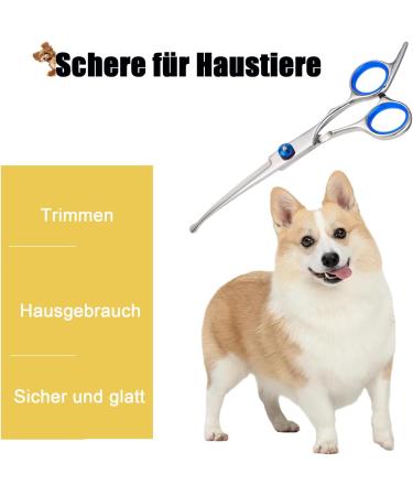 Virtue Yun Dog Scissors - Curved Stainless Steel Pet Grooming Scissors for Cats & Dogs with Safety Tip - Buy Online on SooperMarket.com