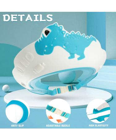 Baby Shower Cap KAMHBE Shower Caps for Kids Shield Adjustable Dinosaur Hair Washing Shampoo Shield Baby Visor for Eyes Ears and Face (dinosaur-blue) - Buy Online on SooperMarket.com