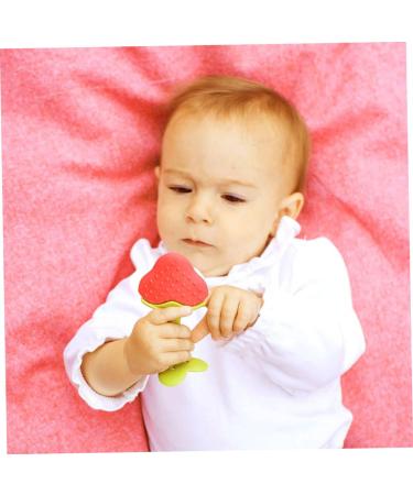 Soft Silicone Fruit-Shaped Baby Teething Toys - Grapes Strawberry & Orange - 3PCs for Infants & Toddlers - Pain Relief Chew Card Multicolor - Buy Online on SooperMarket.com