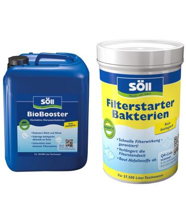 S ll 80409 Biobooster pond bacteria for clear water purely biologically 5 L & 14424 Filter starter bacteria High -purity microorganisms for ponds 250 g - natural filter bacteria 5 l for 150 000 liters bundle with filter starter 250 g
