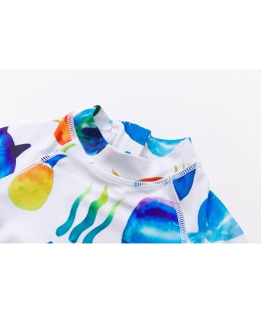 BONVERANO Baby Boy All-in-One Swimsuit/Sunsuit UPF 50+ Sun Protection with Cap, 18-24 Months - White Fish - Buy Online on SooperMarket.com