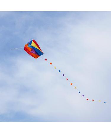 Besra Colorful Parafoil Kite with Long Tail - Easy to Fly Outdoor Fun for Kids & Adults | 20 inch - Buy Online on SooperMarket.com