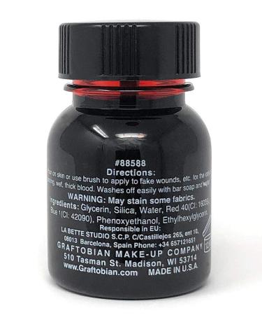 Graftobian Blood Gel 1oz Bottle - Special FX Fake Blood for Halloween - Drips & Never Dries | High-Quality Costume Makeup - Buy Online on SooperMarket.com