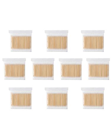 Cotton Stick Double Ended Cotton Swab Wooden Cotton Buds for Make Up Travel Ears Cleaning Pets 1000PCS Double-Ended Cotton Swab