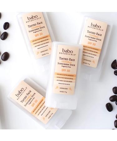 Babo Botanicals Tinted Mineral Stick Sunscreen SPF 50 | Unscented | 0.6 Ounce | 70+ Organic Ingredients - Buy Online on SooperMarket.com